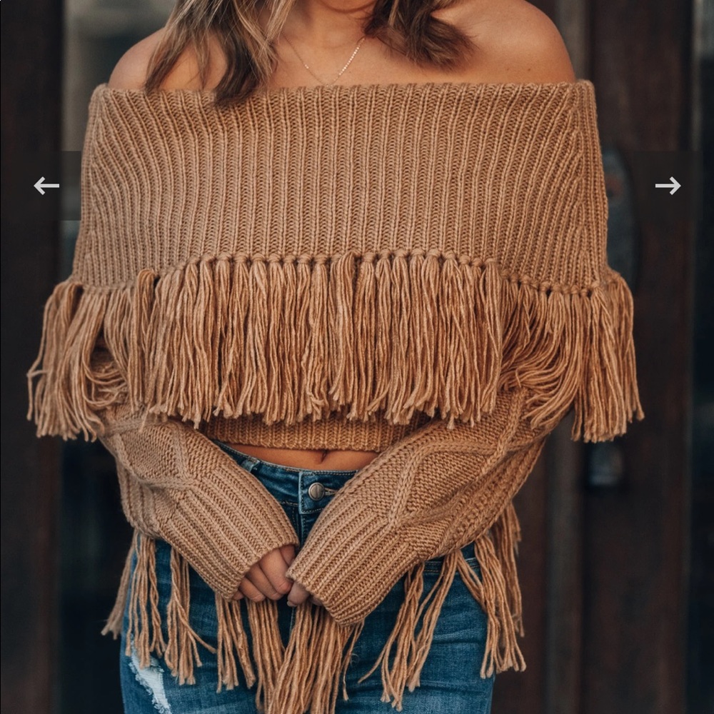 On the Fringe Sweater (Camel)